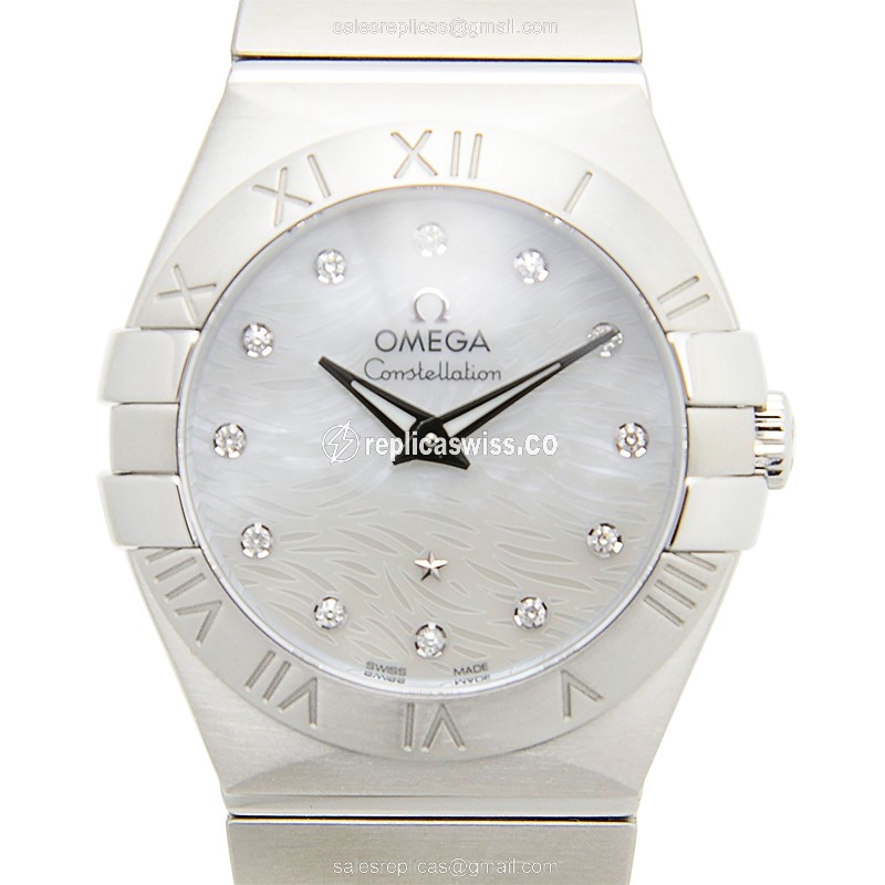Omega Constellation Quartz - Stainless Steel - White Dial - Silver Clasp - Steel Strap