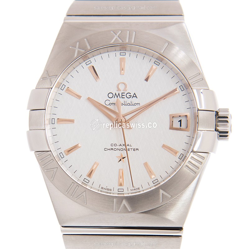 Omega Constellation Replica - Automatic - Stainless Steel - White Dial - Silver Clasp