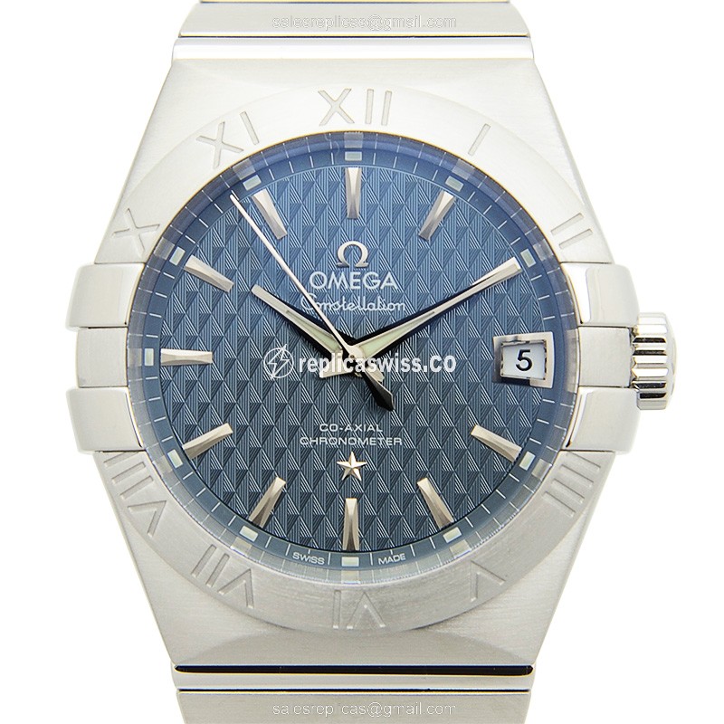 Omega Constellation Replica - Automatic - Blue Dial - Steel Case - Silver Steel Strap - Luxury Replica CONSTELLATION Watch