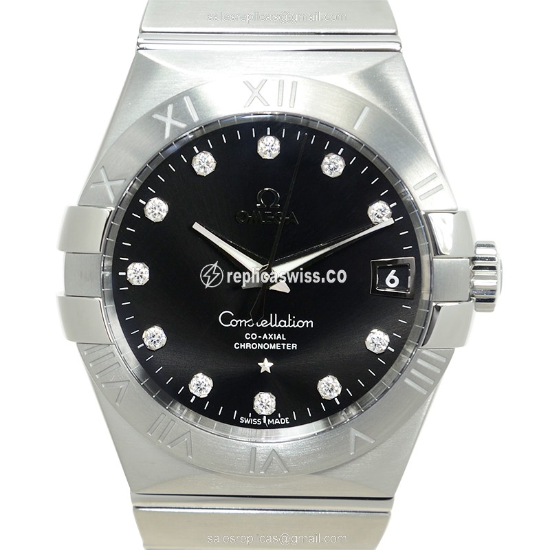 Omega Constellation Replica, Automatic, Black Dial, Steel - Luxury Replica CONSTELLATION Watch