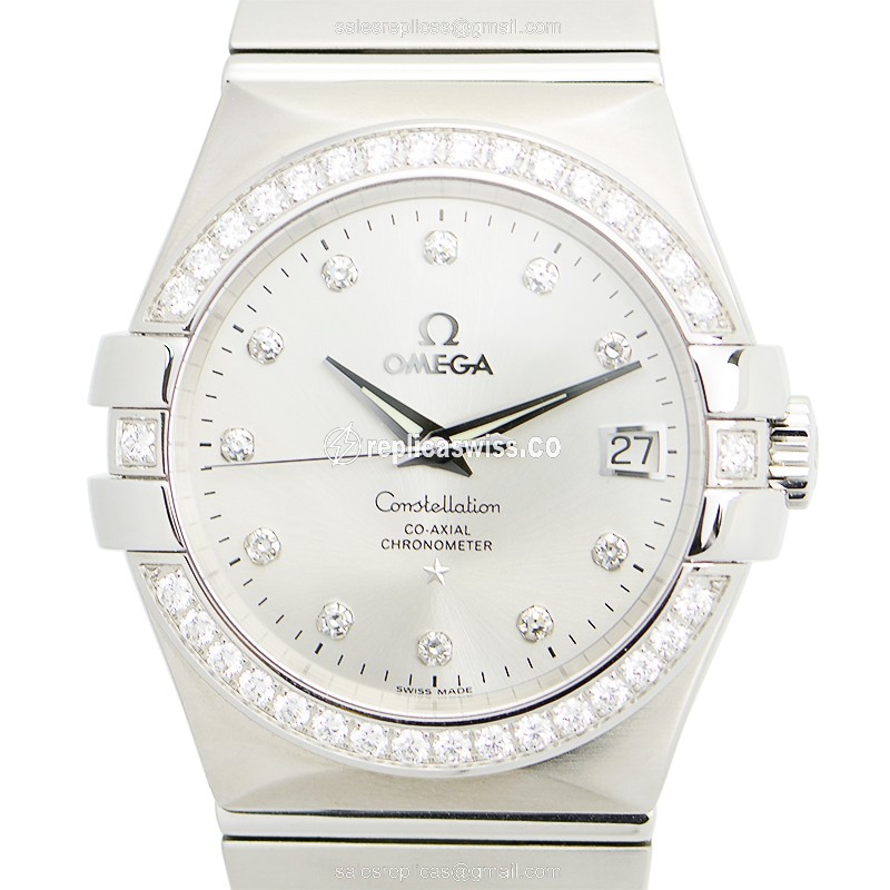 Omega Constellation replica watch - automatic silver dial steel