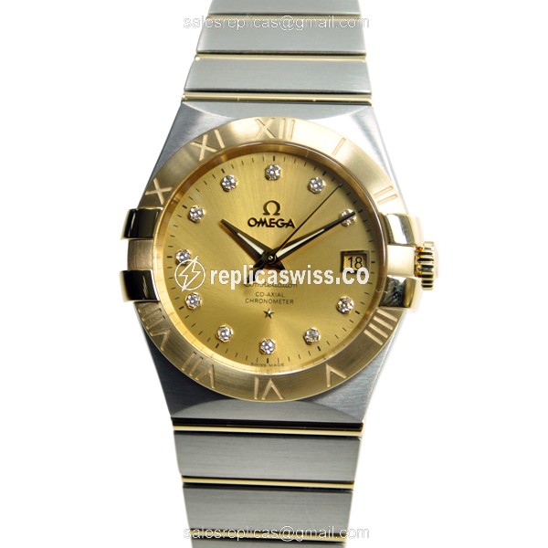 Omega Constellation Replica - 18kt Gold & Steel - Automatic Movement, Gold Dial