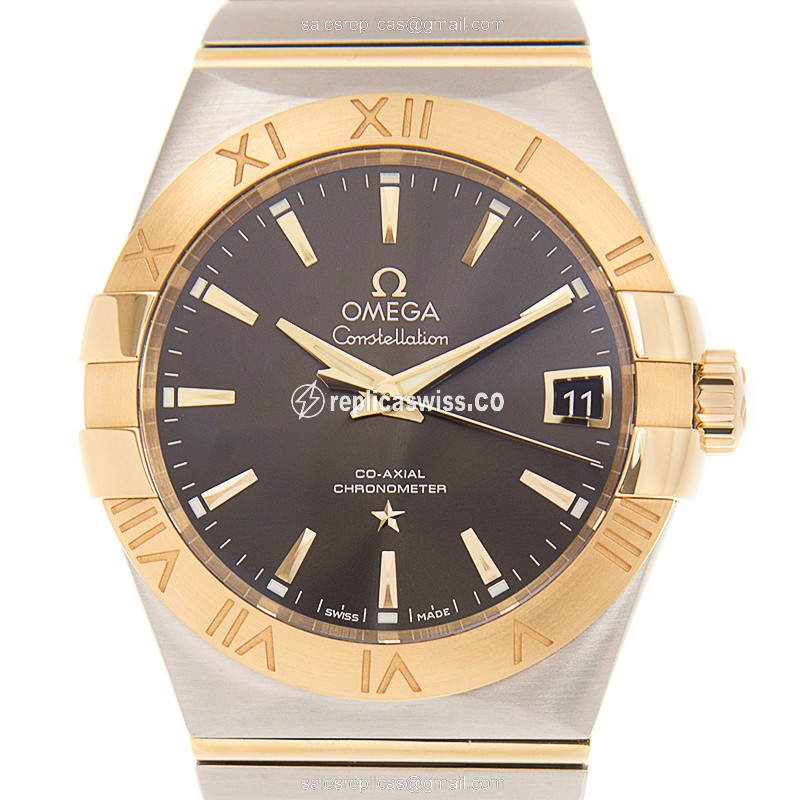 Omega Constellation Replica - Automatic - Gray Dial - Gold Clasp - 20mm Case