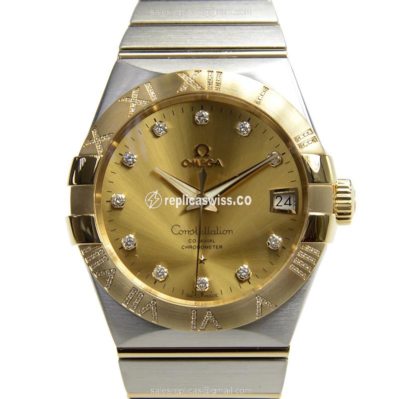 Omega Constellation 123.25.38.21.58.002 - Auto 18kt Gold & Steel - Silver Dial - Steel Case