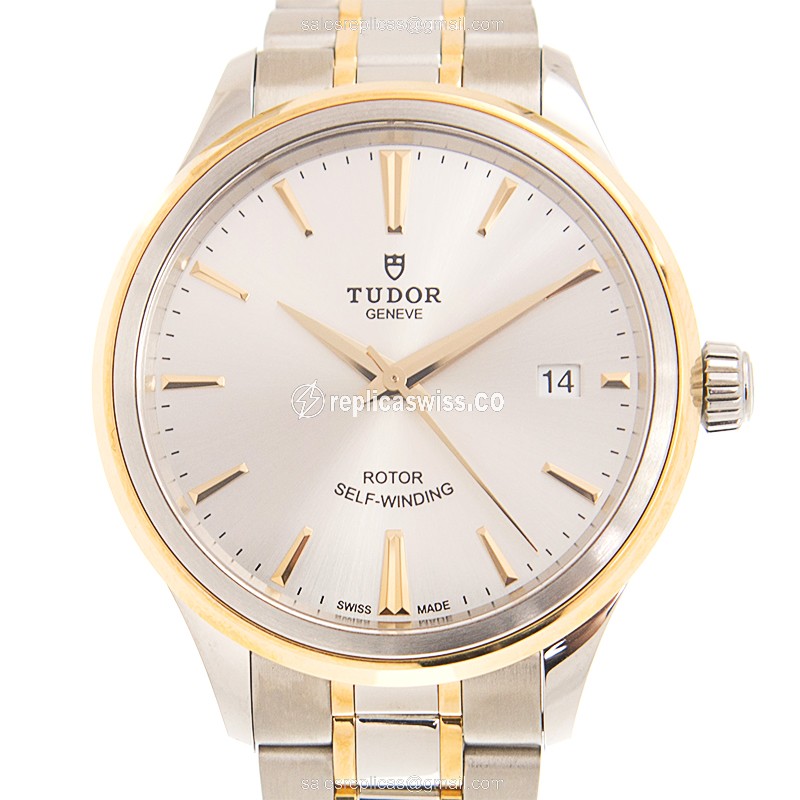 Tudor 12503-65053-SV Replica - Automatic - 18kt Gold & Steel - Silver Dial - Gold Strap - Luxury Replica STYLE Watch