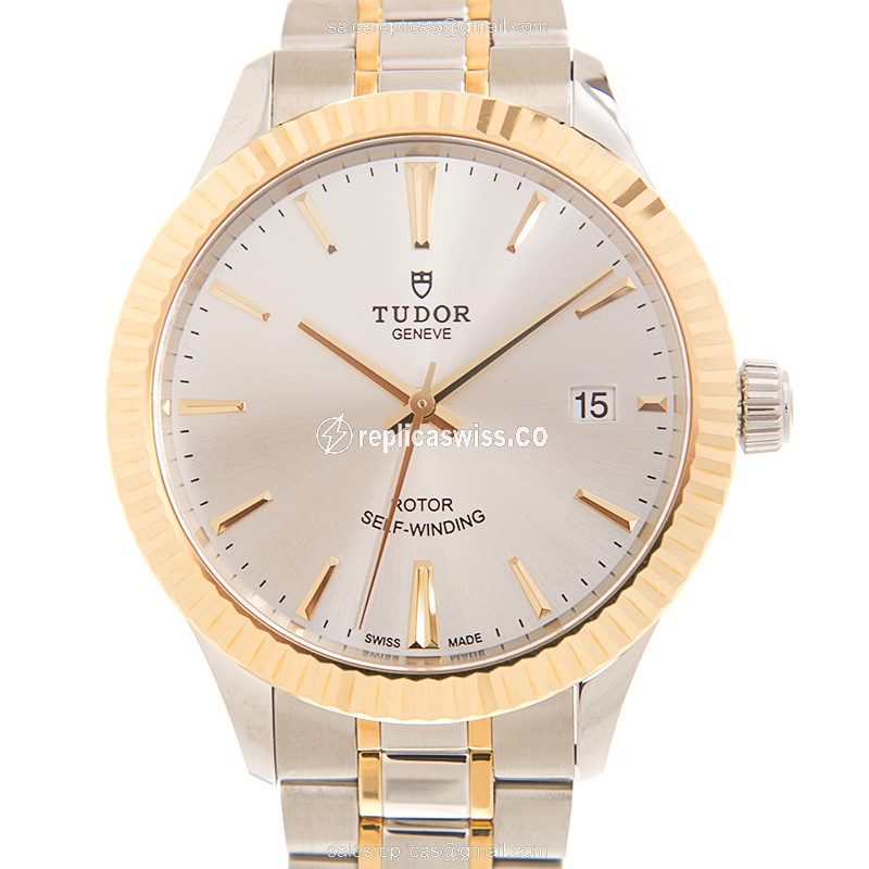 Tudor 12513-65063-SV Replica - Automatic - Silver Dial - 18kt Gold & Steel Strap - Luxury Replica STYLE Watch