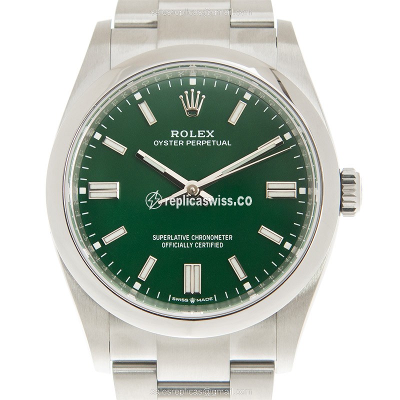 Rolex 126000-0005 Replica - Automatic - Steel Case, Green Dial, Silver Clasp & Steel Strap