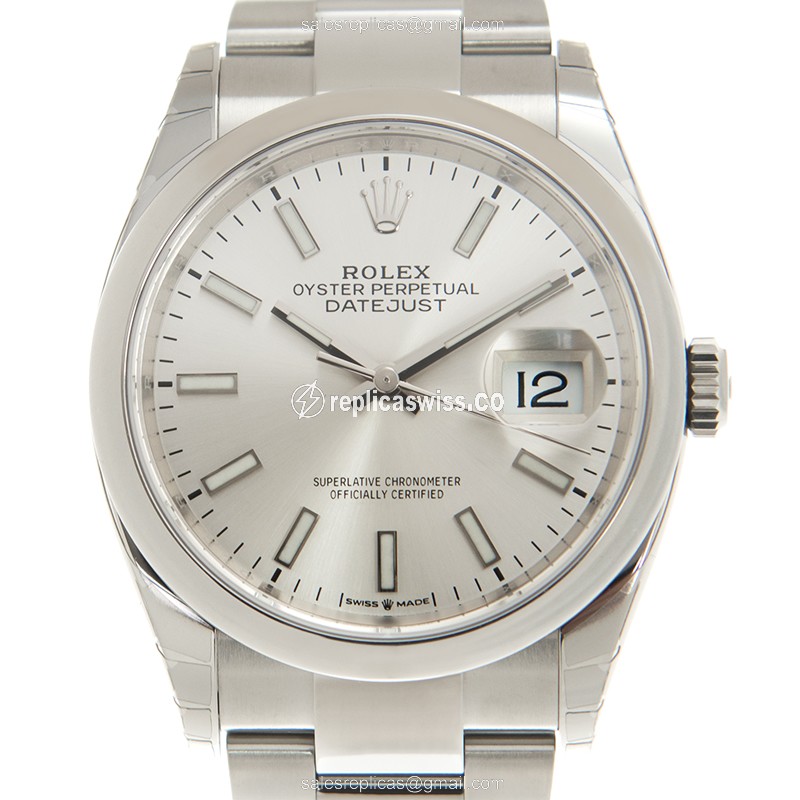 Rolex Datejust Replica - Automatic - Steel Case - Silver Dial - Silver Clasp - Luxury Replica DATEJUST Watch