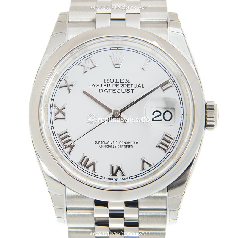 Rolex DATEJUST Replica - Automatic - Steel Case - White Dial, Silver Clasp