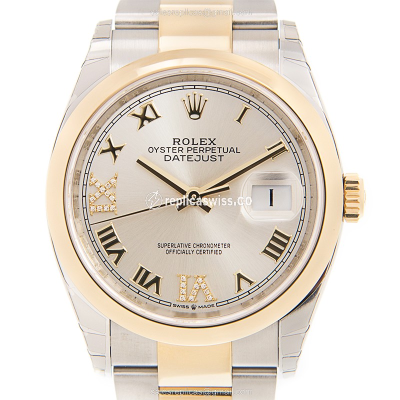 Rolex Datejust Replica - 18kt Gold Case | Automatic | Silver Dial | Gold Strap