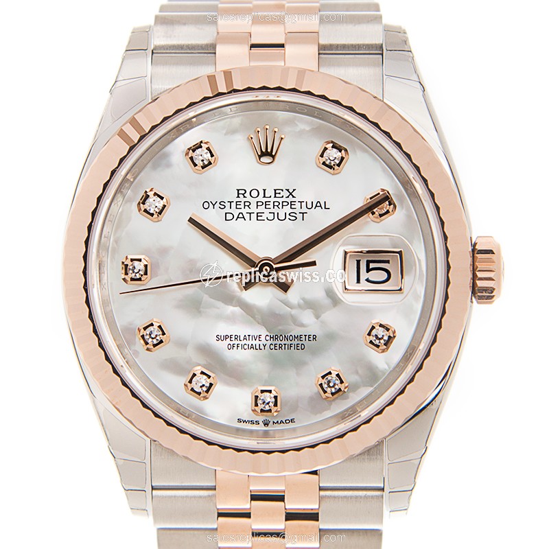 Rolex Datejust Replica - Automatic - White Dial on Steel Strap