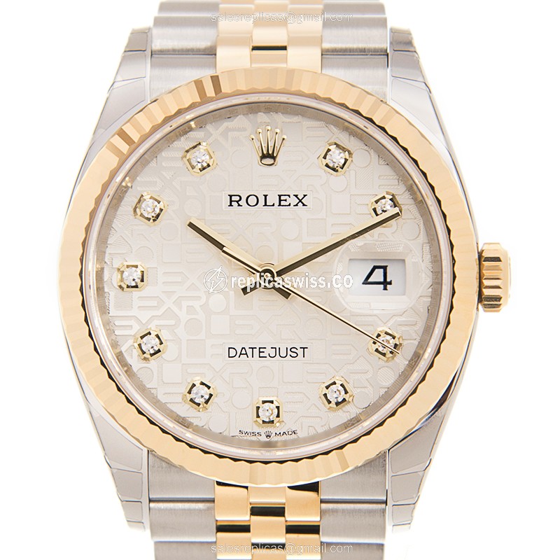 Rolex Datejust Replica - Automatic - Silver Dial on 18kt Steel Strap