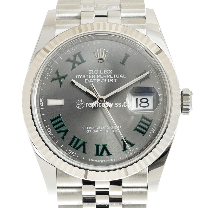 Rolex DATEJUST Replica - 18kt White Gold & Steel - Automatic - Green Dial