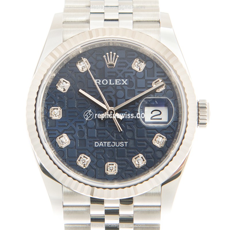 Rolex DATEJUST 126234-0011 Replica - Automatic - White Gold & Steel - Blue Dial