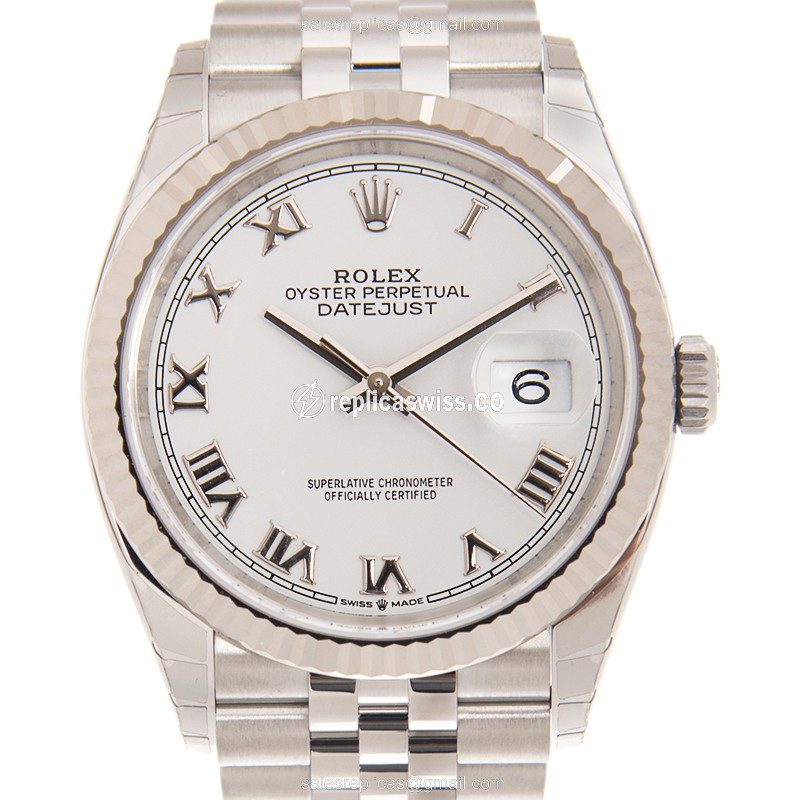 Rolex Datejust 126234-0025 Replica - Automatic - White Gold & Steel - Silver Dial - Luxury Replica DATEJUST Watch