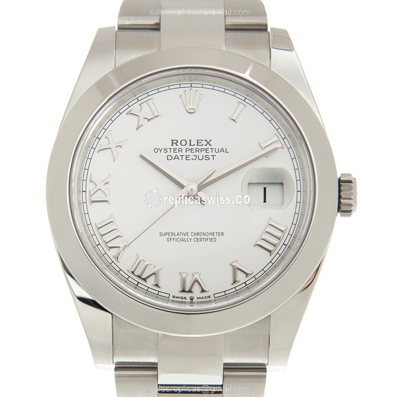 Rolex DATEJUST Replica - Automatic - Steel Case - White Dial on Silver Strap