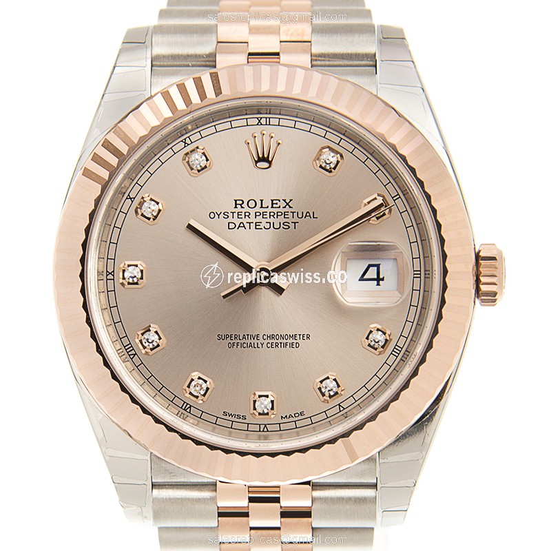 Rolex Datejust Replica Watch - Automatic - Pink - Gold Steel