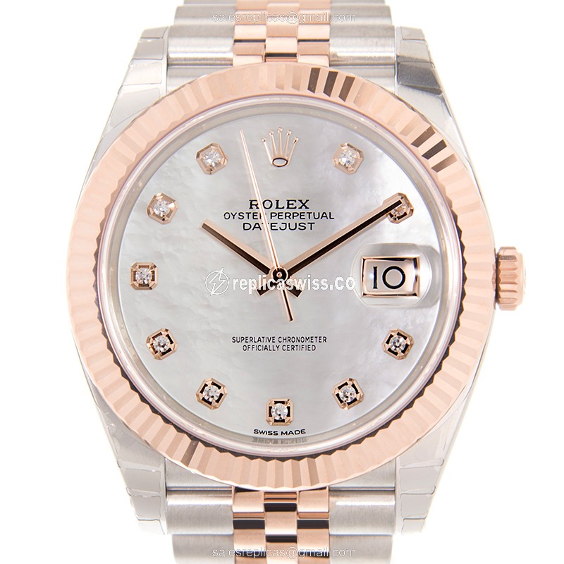 Rolex Datejust Replica - Automatic - White Dial - Gold & Steel Case