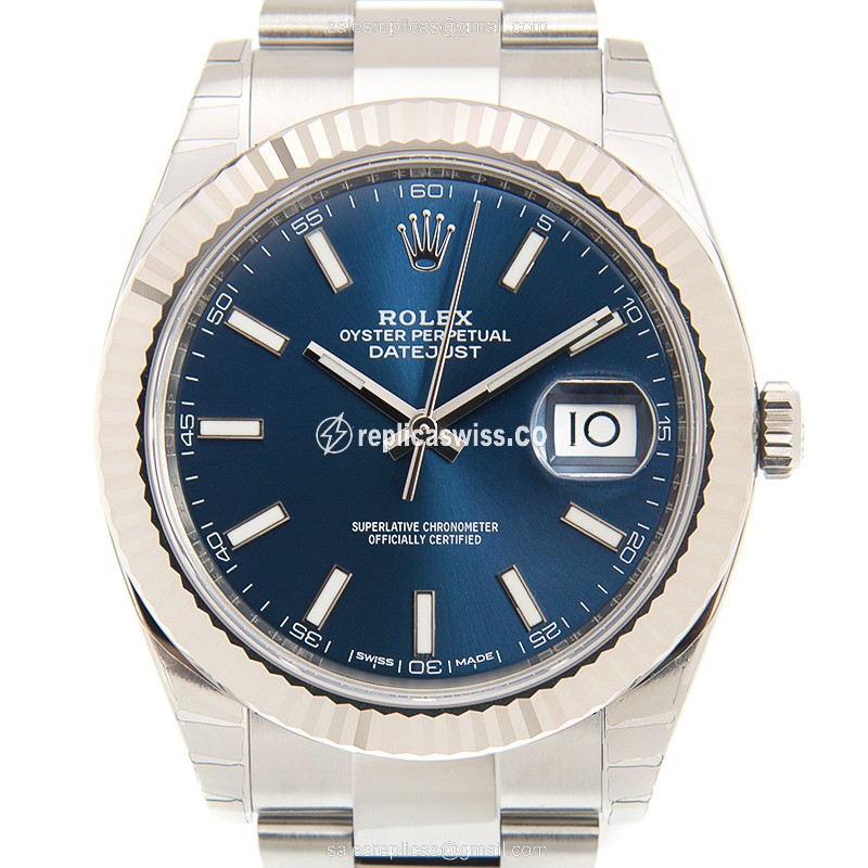 Rolex Datejust Replica - Automatic - Steel - Blue Dial - 41mm