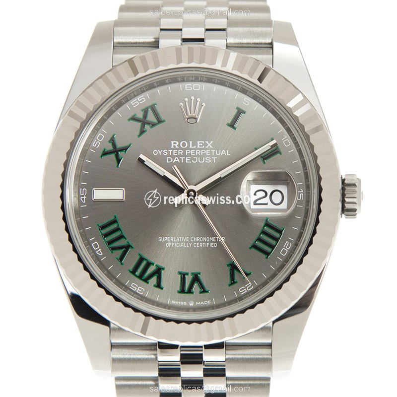 Rolex Datejust Replica - Automatic - White Gold & Steel - Gray Dial