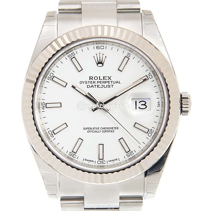 Rolex Datejust Replica - Automatic - Stainless Steel - White Dial on Silver Strap