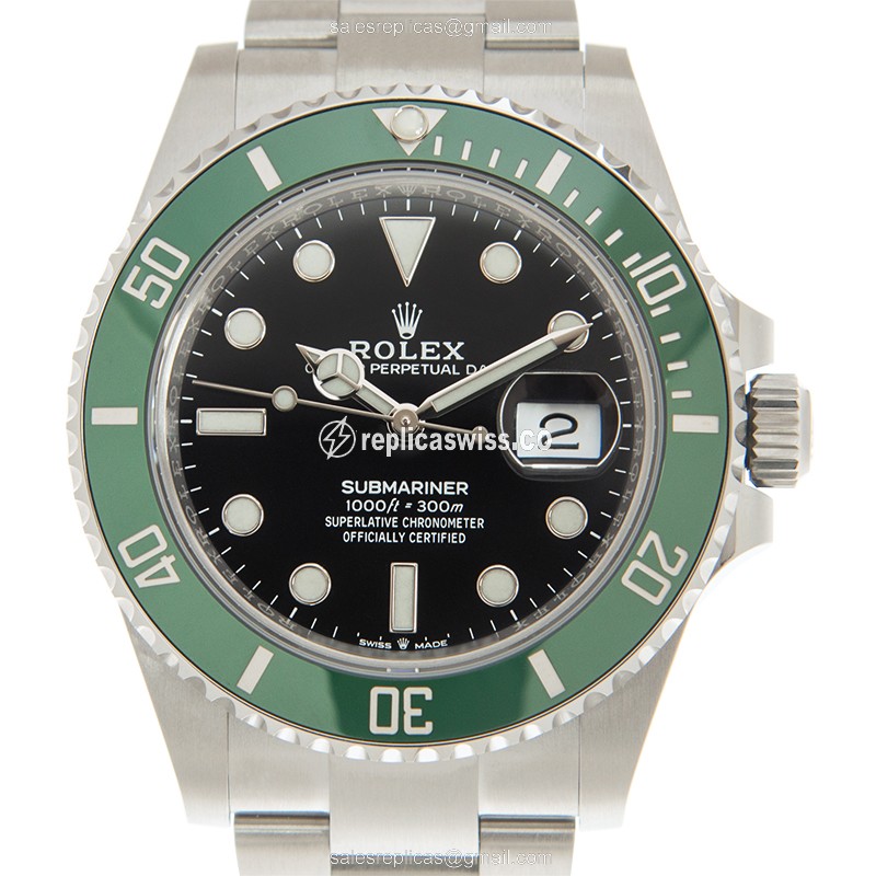 Rolex Submariner Replica: Automatic - Stainless Steel - Black - Clasp Silver - Luxury Replica SUBMARINER Watch