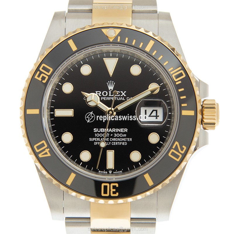 Rolex Submariner Replica - Automatic - Gold & Steel - Black Dial - Luxury Replica SUBMARINER Watch