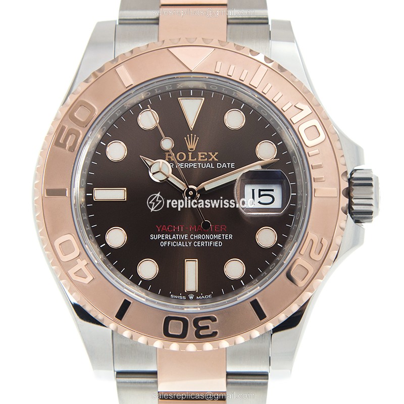 Rolex Yacht Master Replica - Automatic - Rose Gold & Steel - Brown Dial - Luxury Replica YACHT MASTER Watch