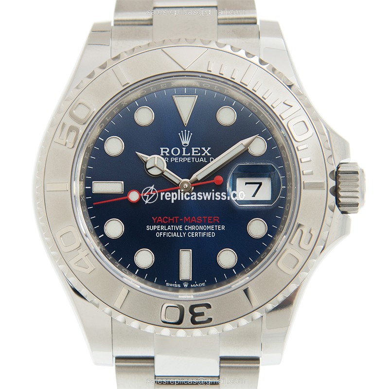 Rolex Yacht Master Replica - 950 Platinum - Blue Dial - Steel Strap