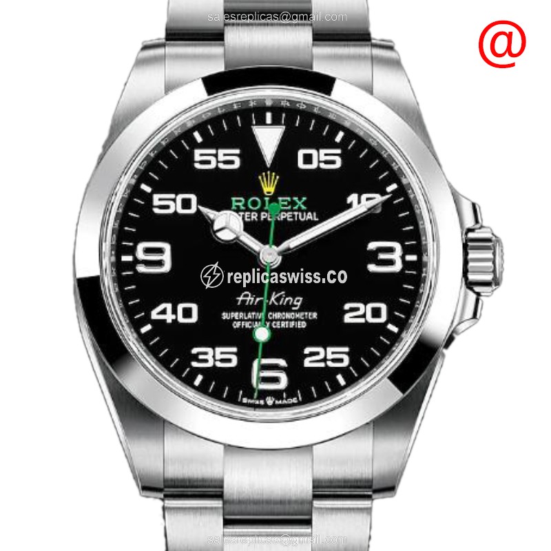 Rolex Air King Replica - Automatic | Stainless Steel Case | Black Dial | Silver Clasp & Steel Strap - Luxury Replica AIR KING Watch
