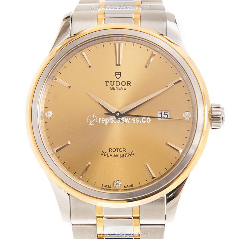 Tudor Watch Replica - Automatic - Gold Dial - 18kt/Steel - Luxury Tudor Watch