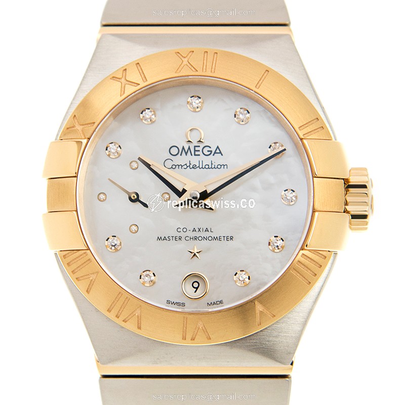 Omega Constellation Replica - Automatic - 18kt Gold & Steel - White Dial - Gold Clasp