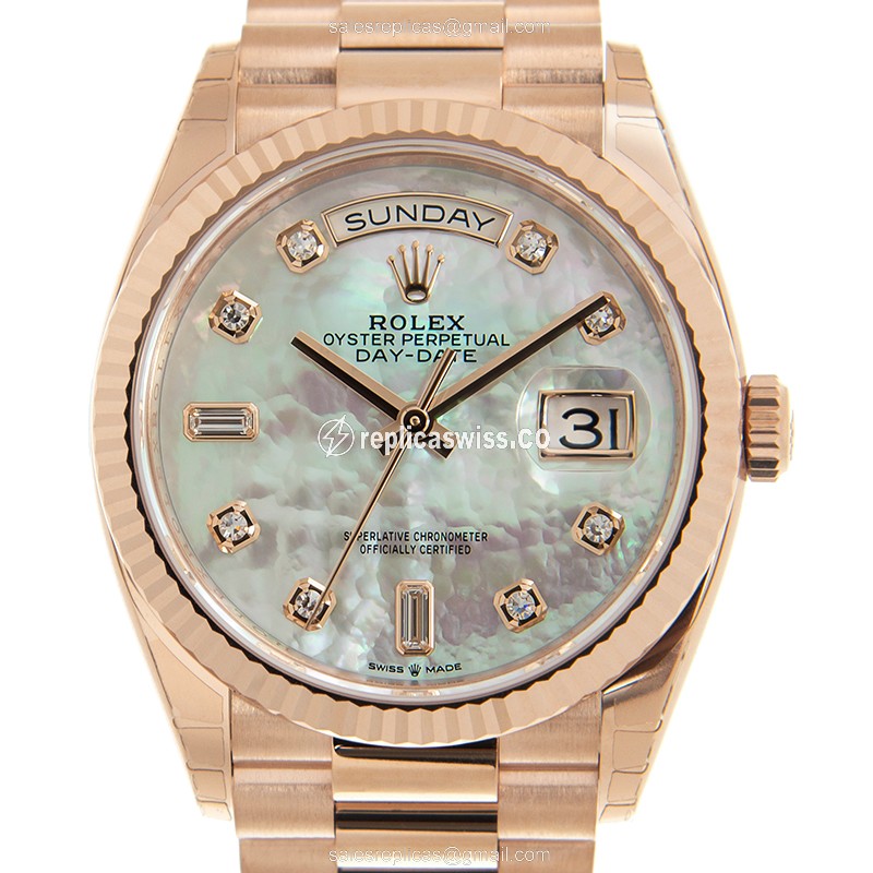 Rolex Day-Date Replica - Automatic, White Dial on Gold Strap