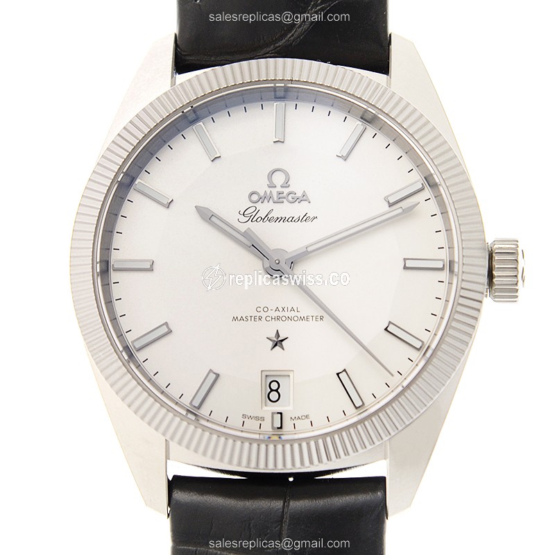 Omega Constellation 130.33.39.21.02.001 - Automatic - Stainless Steel - Silver Dial - Black Alligator Strap - Luxury Replica CONSTELLATION Watch