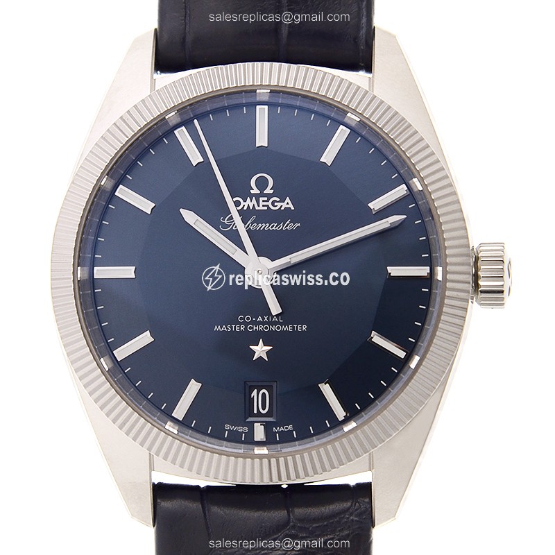 Omega Constellation Replica - Automatic - Blue Steel Case - Sapphire Crystal - Blue Alligator Strap - Luxury Replica CONSTELLATION Watch