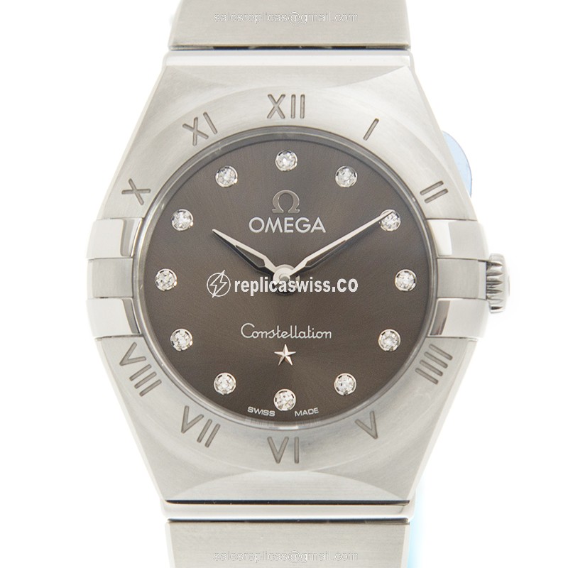 Omega Constellation Quartz - Brown Dial - Steel Case - Silver Strap - Clasp