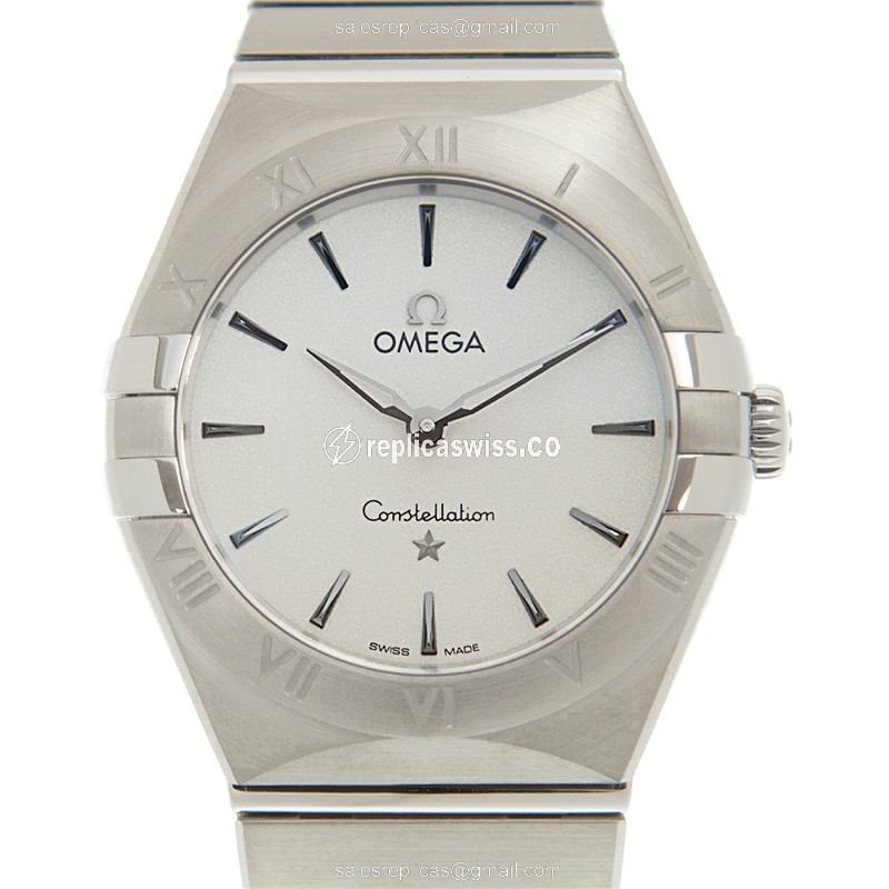 Omega Constellation Replica - Quartz - Stainless Steel Case - White Dial - Silver Clasp & Steel Strap