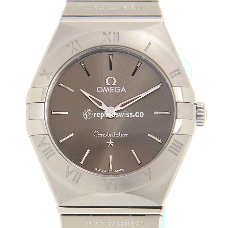 Omega Constellation Replica - Quartz - Stainless Steel Case - Gray Dial, Silver Clasp, Steel Strap