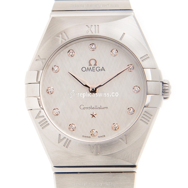 Omega Constellation Quartz - Stainless Steel - Silver Dial - Steel Clasp - Silver Strap - Luxury Replica CONSTELLATION Watch