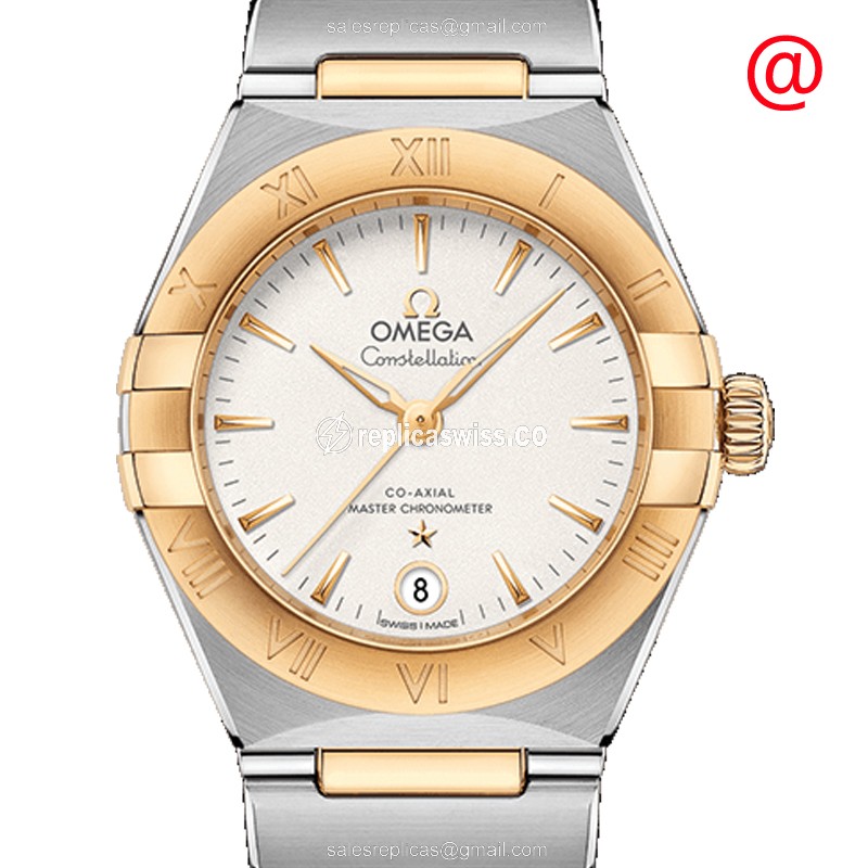 Omega Constellation Replica - Automatic - 18kt Gold & Steel - Silver Dial - Gold Strap - Luxury Replica CONSTELLATION Watch