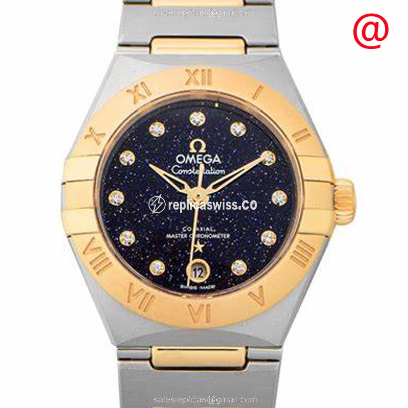 Omega Constellation Replica - Automatic - 18kt Gold Case - Blue Dial - Steel Strap