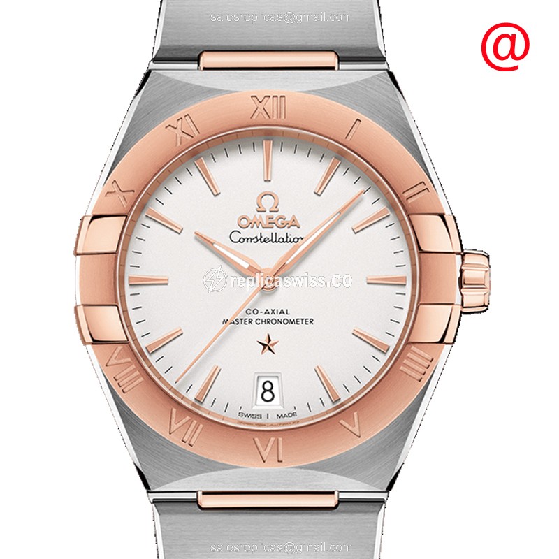 Omega Constellation Replica - Automatic - 18kt Rose Gold & Steel Case - White Dial - Gold Clasp - 36mm - Luxury Replica CONSTELLATION Watch