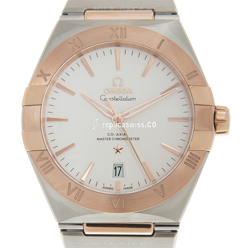 Omega Constellation Replica - Automatic - 18kt Rose Gold & Steel Case - Silver Dial