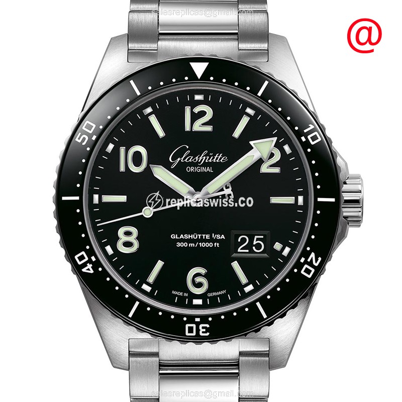 Glashutte Spezialist Replica - Automatic - Stainless Steel - Black Dial - Silver Strap - Luxury Replica SPEZIALIST Watch
