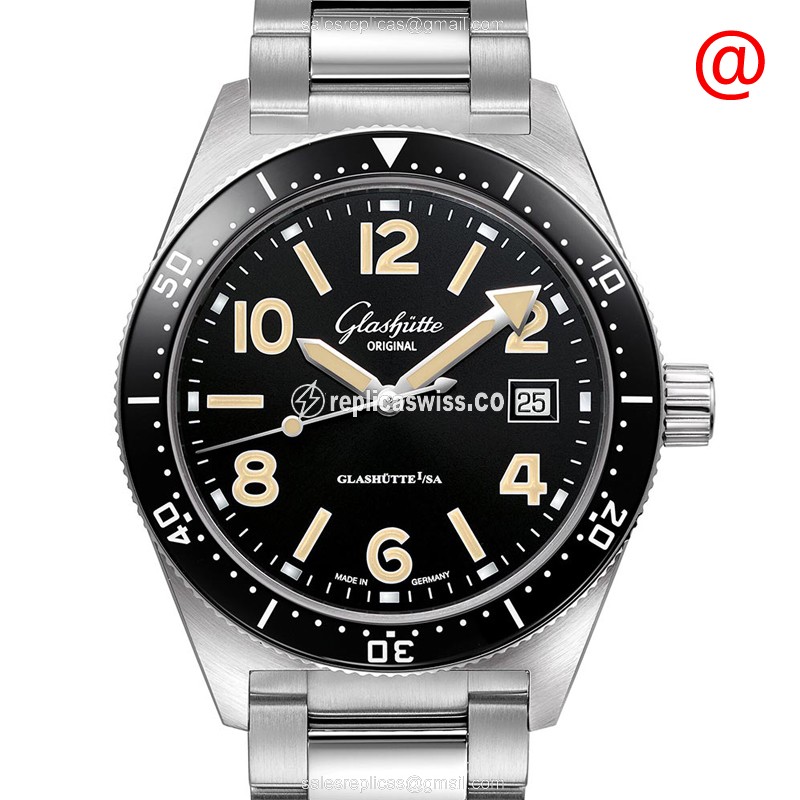 Glashutte Spezialist Automatic Replica - Black Dial - Silver Steel - Luxury Replica SPEZIALIST Watch