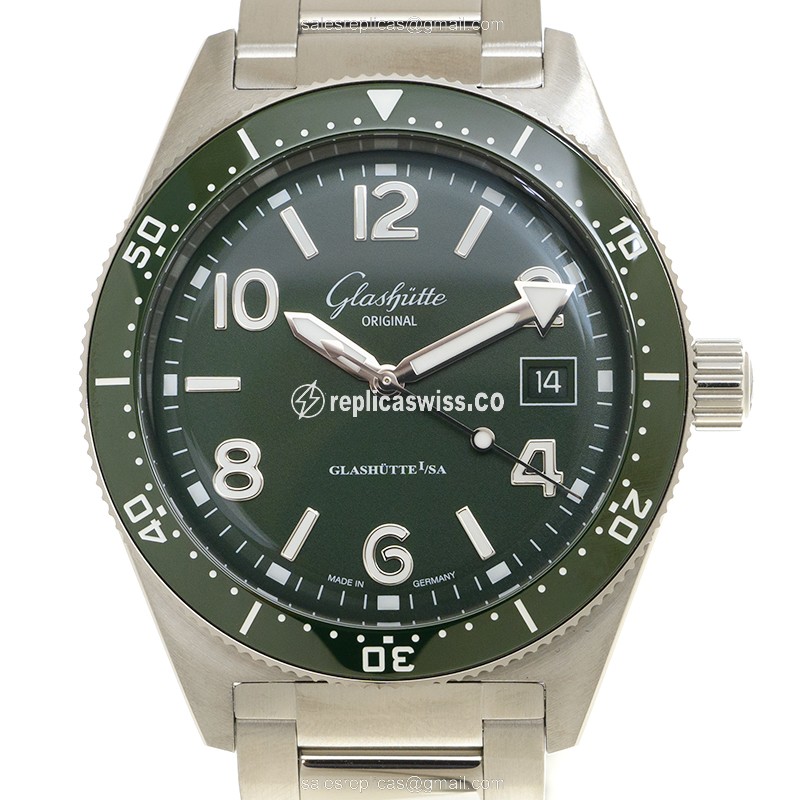 Glashutte Replica SPEZIALIST - Automatic - Steel Case - Green Dial - Silver Strap