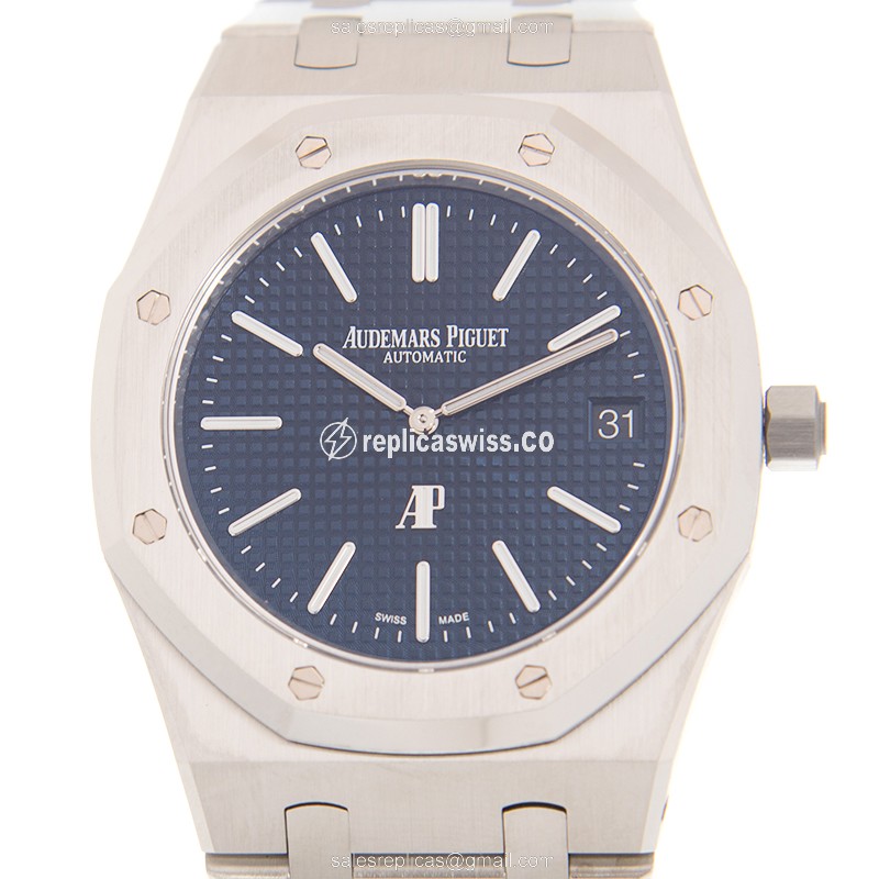 Royal Oak Replica - Audemars Piguet 15202ST.OO.1240ST.01 - Automatic - Blue Dial - Silver Steel