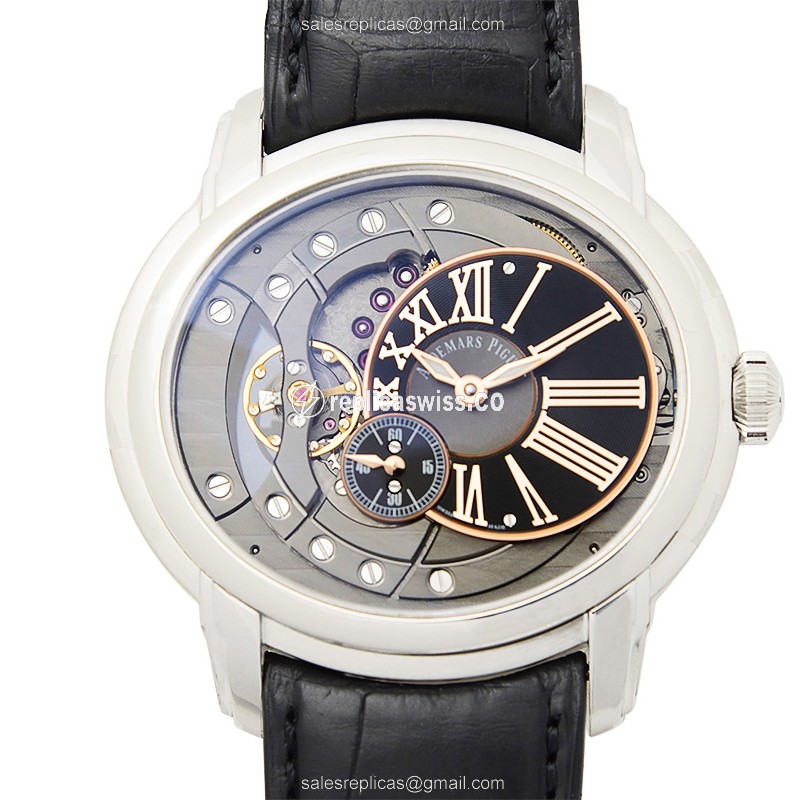 Audemars Piguet 15350ST.OO.D002CR.01 Replica - Automatic - Dark Grey Dial - Steel Case - Black Alligator Strap