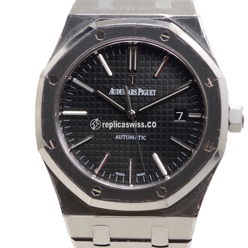 Royal Oak Replica - Audemars Piguet 15400ST.OO.1220ST.01 - Automatic - Black Dial - Steel Case & Strap