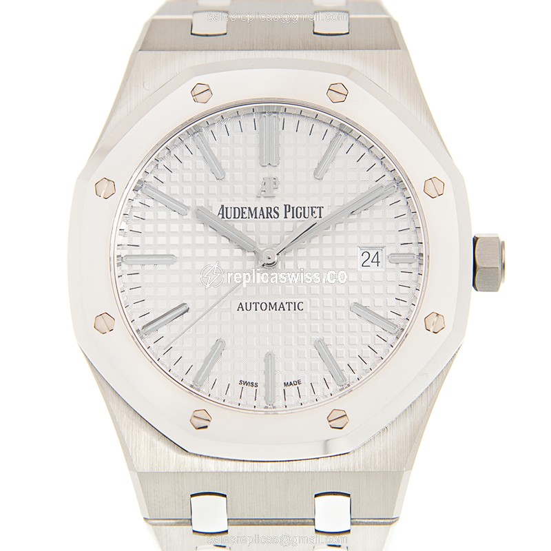 Audemars Piguet Royal Oak Replica - Automatic - 950 Platinum - White Dial - Silver Clasp - Luxury Replica ROYAL OAK Watch